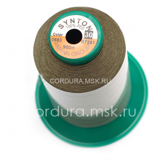 Нитки мультифиламентные повышенной прочности №30 SYNTON ОЛИВА полиэстр намотка 900 метров_3